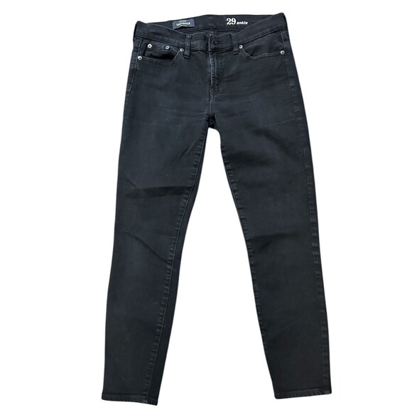 J.CREW Denim - J Crew Toothpick Jeans Size 29 Black Ankle Mid Rise Pants 98% Cotton‎ Women's